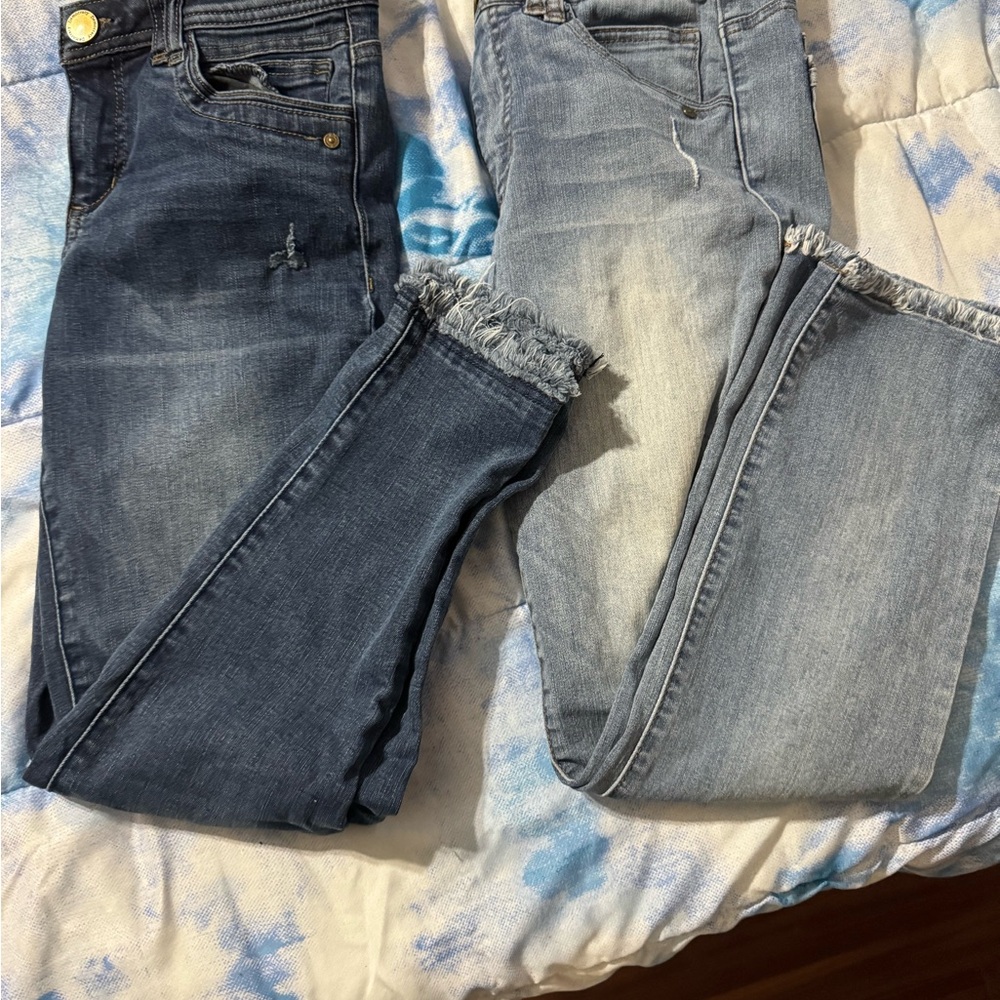 Democracy Dark and Light Blue Ankle Jeans